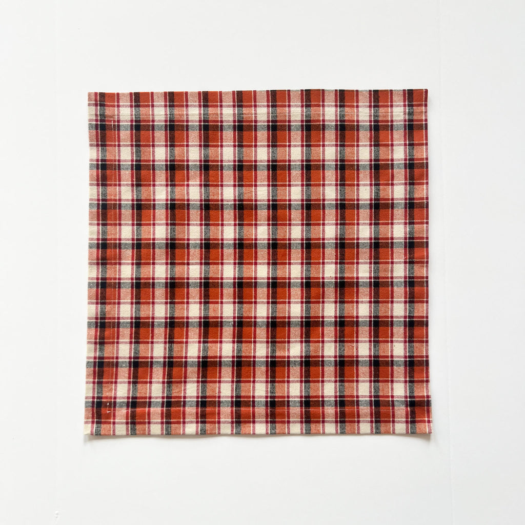 Orange Plaid Napkin