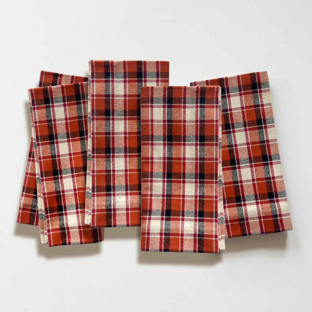 Orange Plaid Napkin