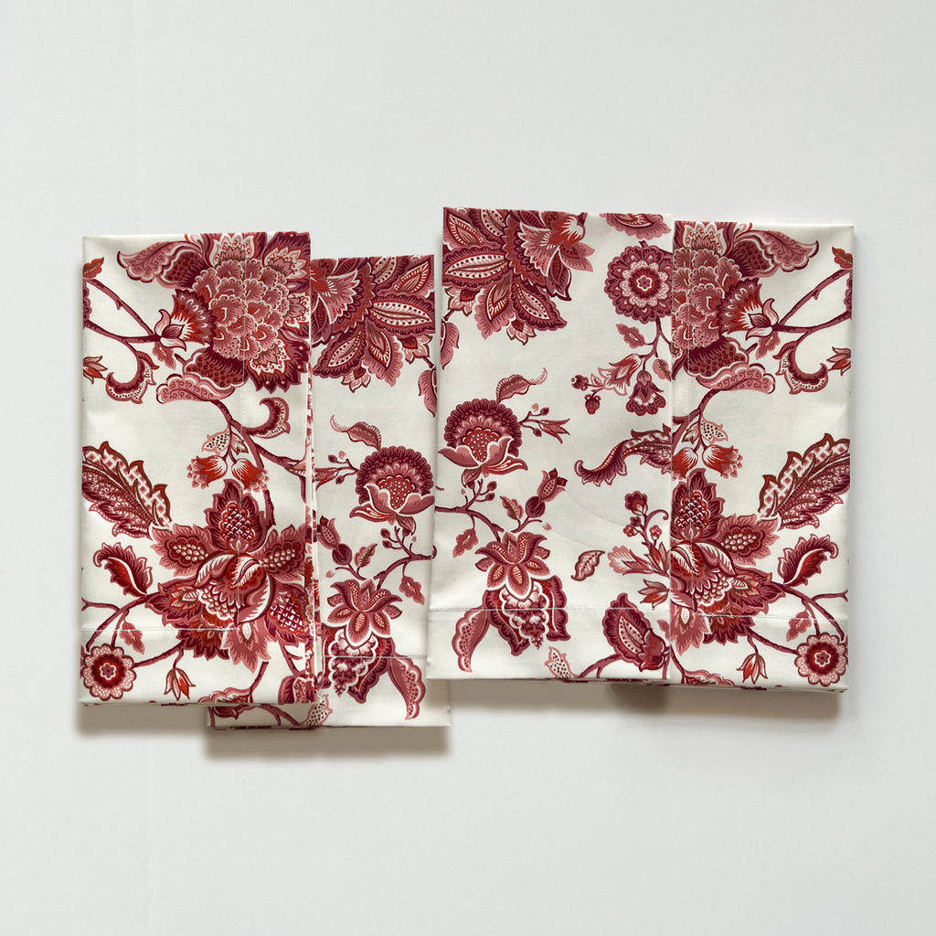 Red Floral Poplin Napkin